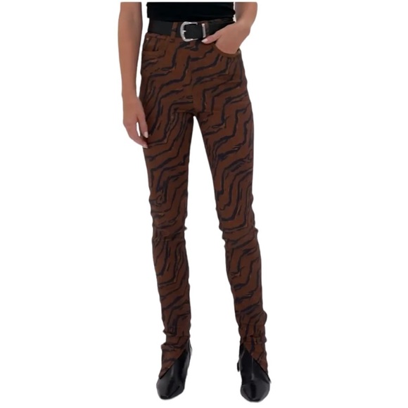 We Wore What Tiger Piped Stiletto Split Hem Iconic Denim Jeans - Picture 2 of 16